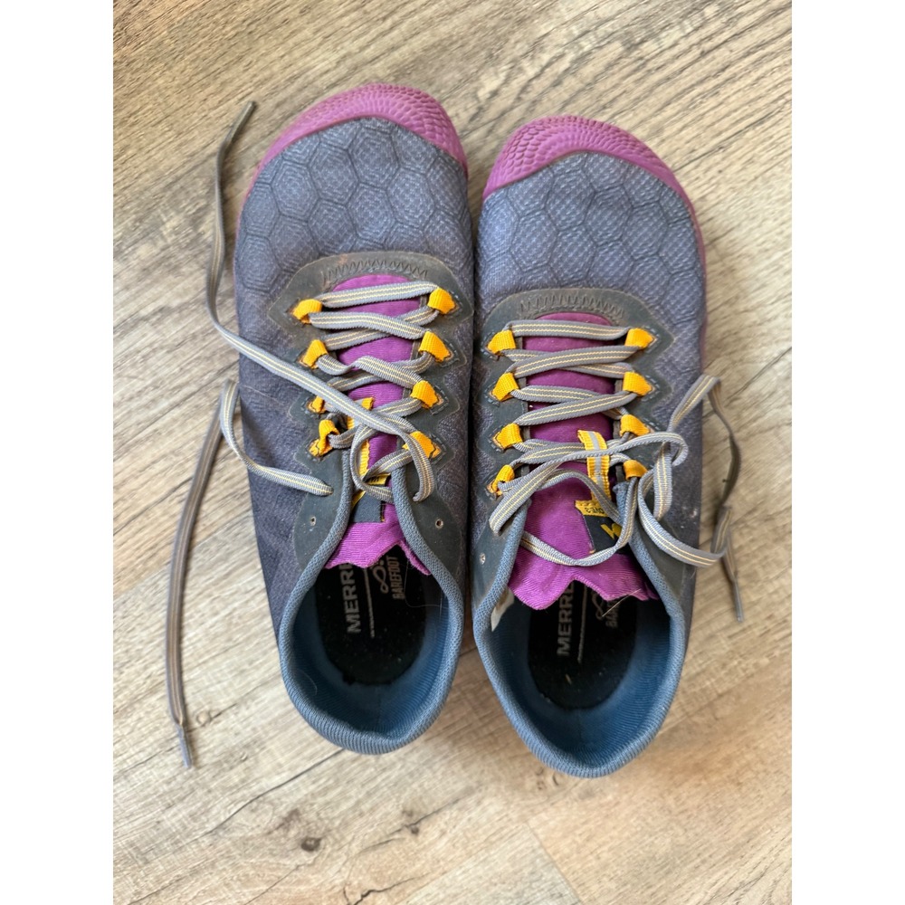 Merrell Vapor Glove 4 Barefoot Running Shoes Womens 8 Grey Purple J09674 Vibram